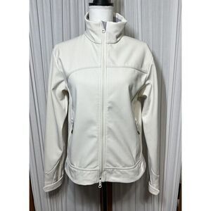 Columbia Titanium Jacket Women's Medium Zip Up Omni Tech Pockets Off White Ivory